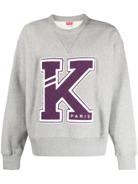 Kenzo logo-patch detail sweatshirt Grey FD55SW4944MB