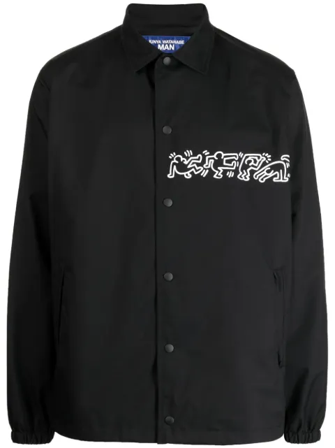 Junya Watanabe MAN printed sleeves shirt jacket Black WKJ020