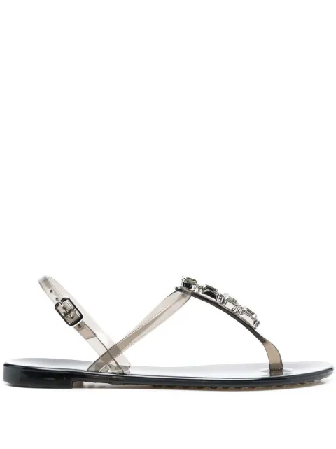Casadei crystal-embellished jelly sandals Black 2Y010D0101BEACH