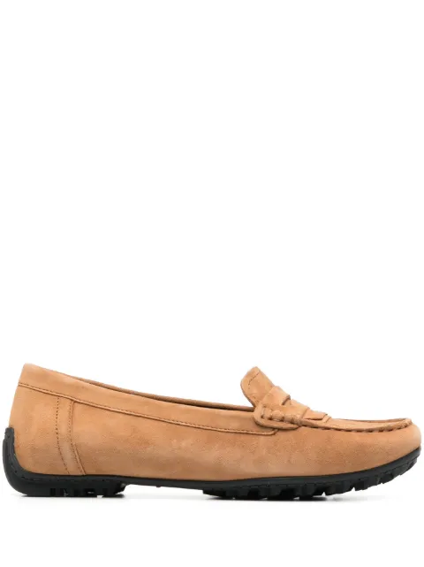 Geox panelled-design suede loafers Brown D35RCA00021