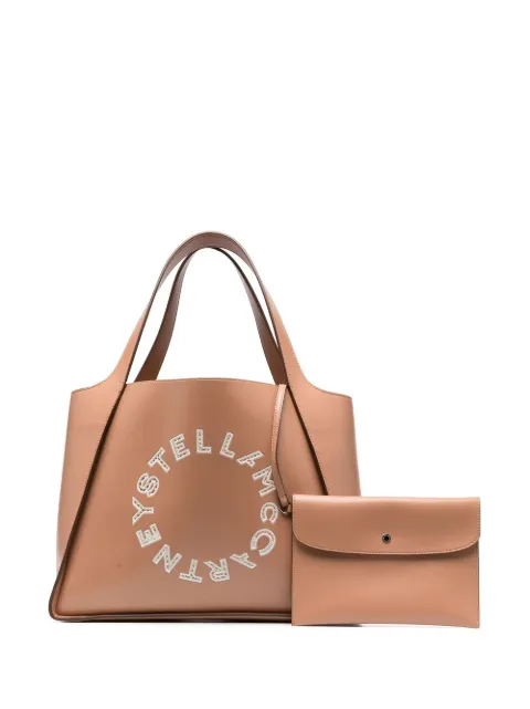 Stella McCartney broderie anglaise-logo tote bag Neutrals 502793WP0139