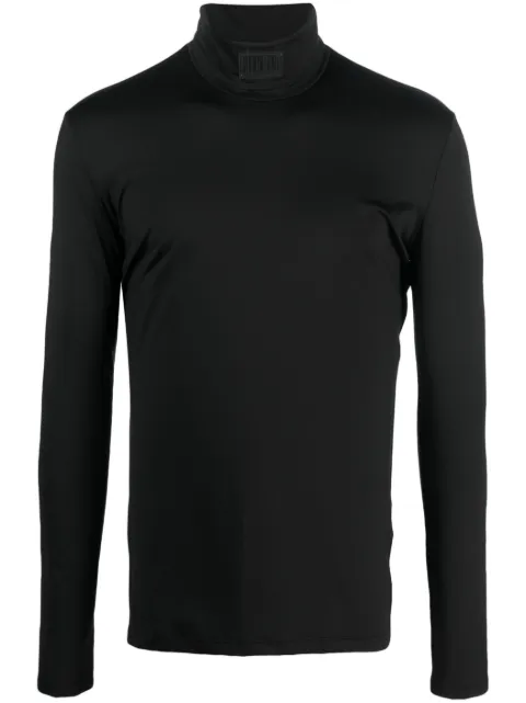 VTMNTS logo-patch roll-neck jumper Black VL16TO180B