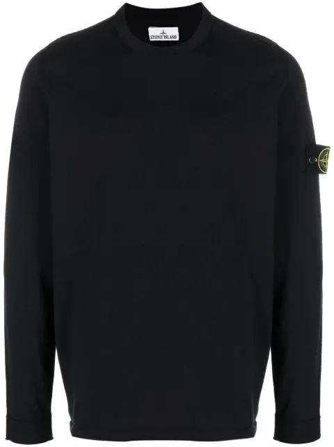 Stone Island Compass-patch crew-neck sweater Blue K1S155100062S00B9