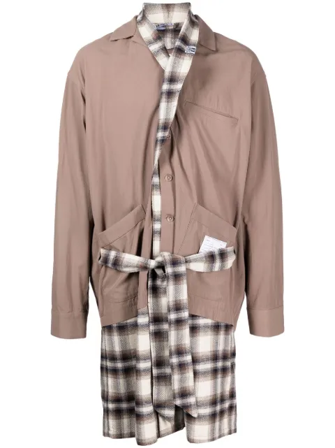 Maison MIHARA YASUHIRO layered-detail shirt coat Brown A10SH077