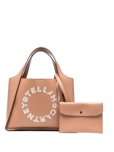 Stella McCartney embroidered-logo tote bag Neutrals 513860WP0139