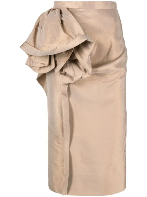 Maison Margiela moiré-effect ruffled midi skirt Neutrals S51ME0005S60450