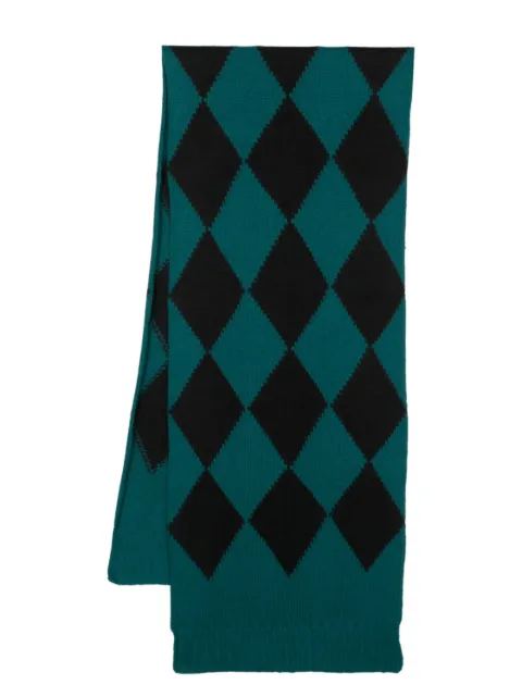 La DoubleJ argyle-pattern knitted scarf Black SCA0029KNI064VAR0165