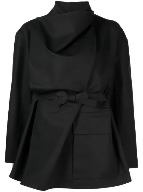 JNBY asymmetrical layered tie-waist jacket Black 5N1614230