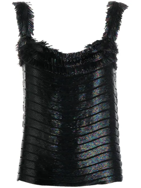 Gucci Pre-Owned 2010s bead-embroidered sleeveless top Black GUC1200L
