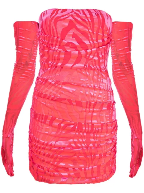 Alex Perry Colter ruched devoré minidress Pink D952