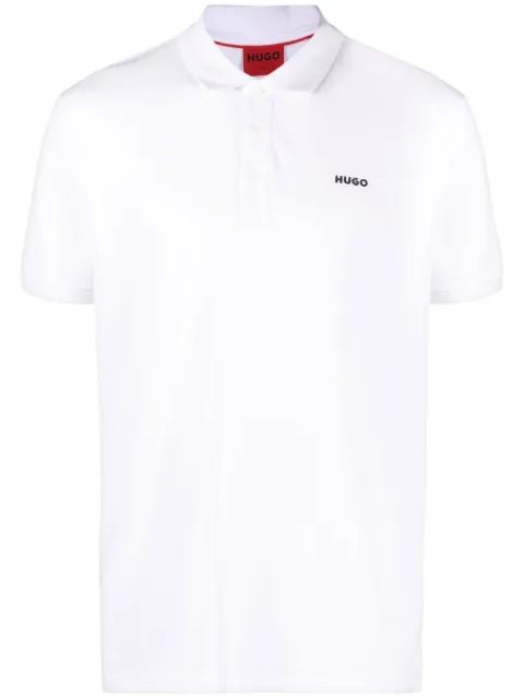 HUGO chest logo-print polo shirt White 50466182