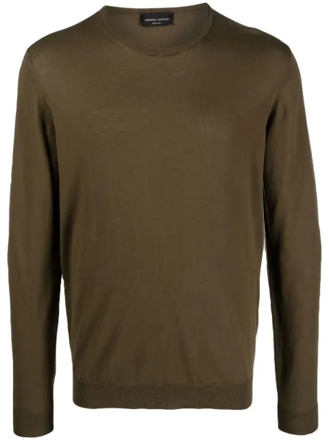 Roberto Collina crew-neck long-sleeve jumper Green RN10001