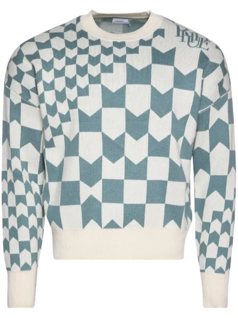 RHUDE Racing monogram-intarsia jumper Neutrals RHPS23SW03822184