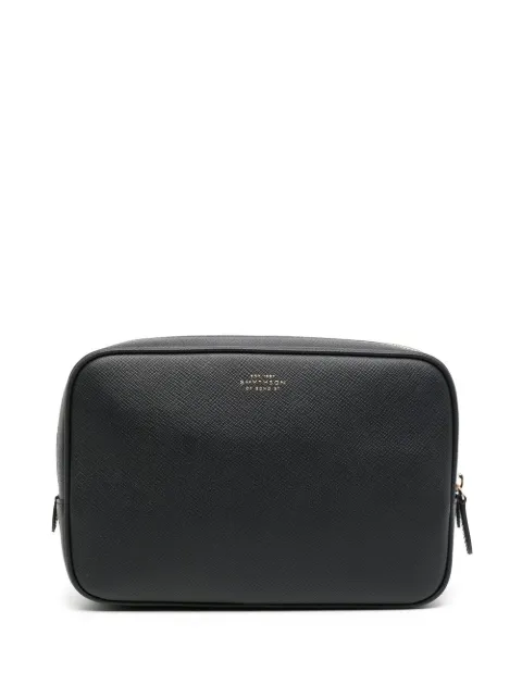 Smythson logo-print tech organiser pouch Black 1202266