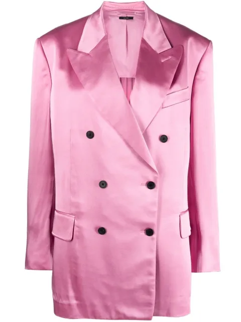 TOM FORD double-breasted long-sleeve blazer Pink GI2915FAX727