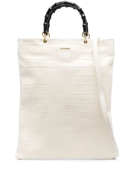 Jil Sander crocodile-effect leather tote Neutrals J07WC0018P5383