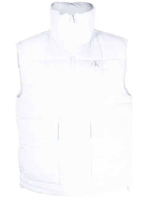 Calvin Klein Jeans logo-print padded gilet White J20J220340