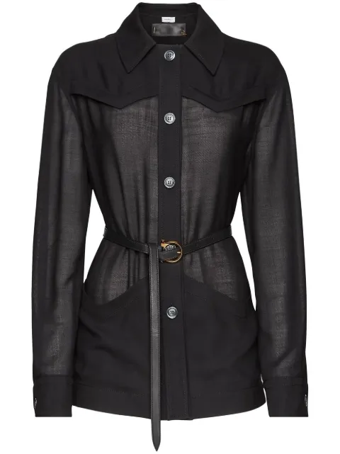Ferragamo belted-waist jacket Black 758952