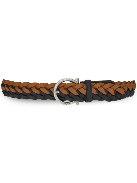 Ferragamo Gancini braided leather belt Brown 758692