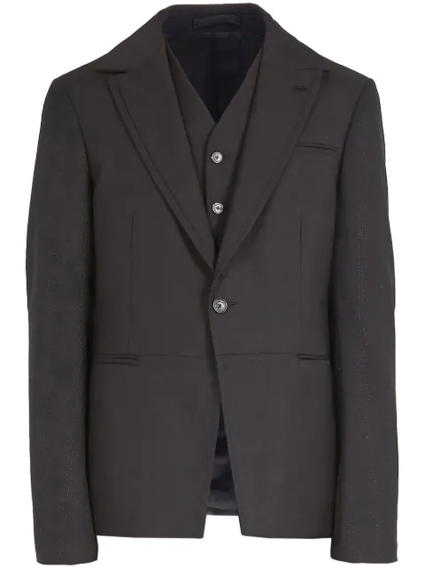 Ferragamo waistcoat-detail single-breasted blazer Black 760015