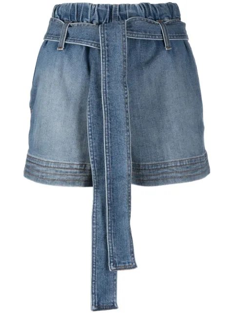 Stella McCartney tie-waist denim shorts Blue 6D01073SPH06
