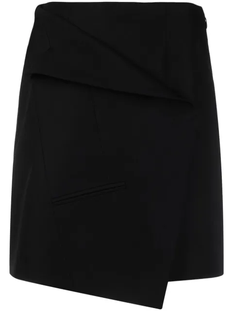 Alexander McQueen asymmetric wool miniskirt Black 723458QJADC
