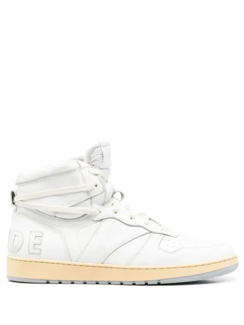 RHUDE logo patch hi-top sneakers White RHPS23FO09489444