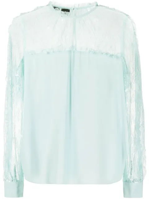 PINKO lace-panel blouse Green 100402A0L8E51