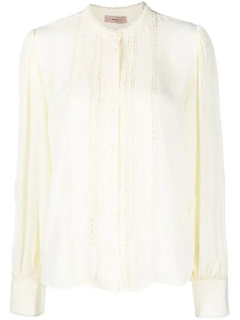 TWINSET scallop-edge shirt Neutrals 231TP2451