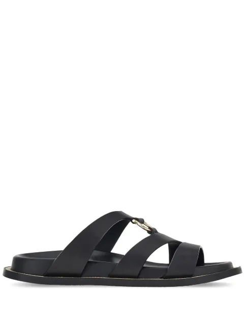 Ferragamo Gancini leather sandals Black 759952