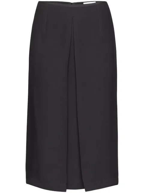 Ferragamo pleat-detail midi skirt Black 759072