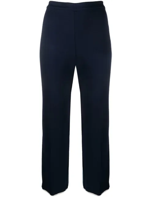 TWINSET pearl-embellished cropped trousers Blue 231TP229E
