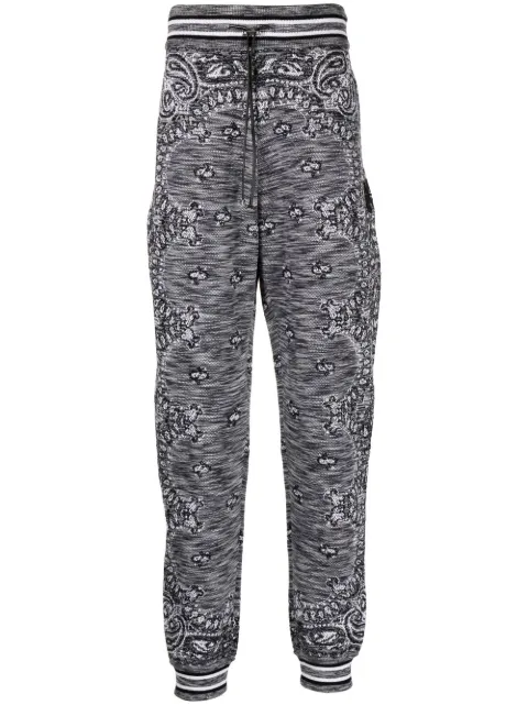 AMIRI Bandana knit cotton track pants Grey PS23MKP002001
