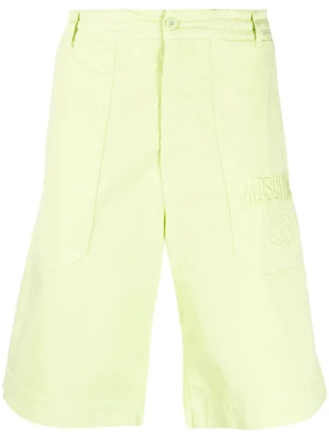 Moschino embroidered-logo detail shorts Green A03672037