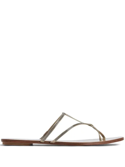 Pedro Garcia crystal-embellished strap sandals Gold ESTEE