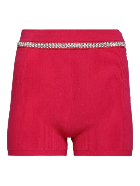 Rabanne crystal-embellished ribbed shorts Pink 23SMPA236ML0213