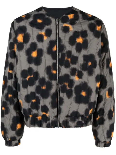 Kenzo Hana Leopard reversible bomber jacket Grey FD55BL1329ND
