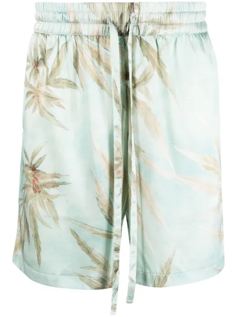Nahmias graphic-print silk shorts Blue SS23W7ST1340