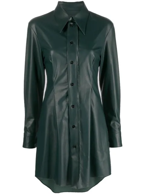 MM6 Maison Margiela faux-leather shirt dress Green S52CT0768S53057