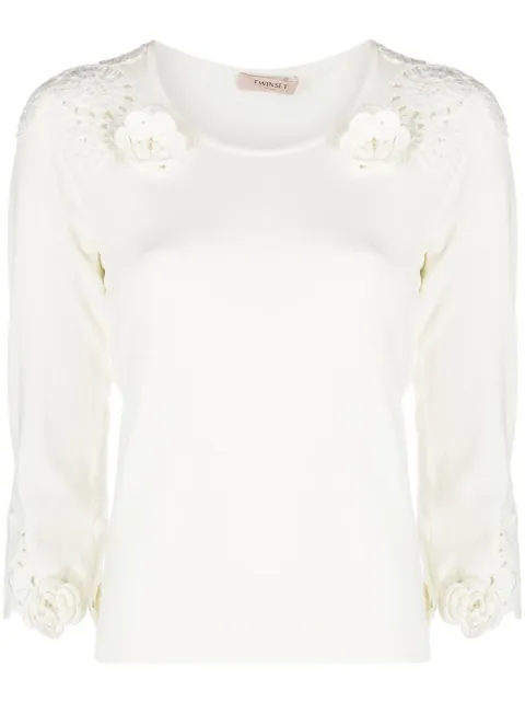 TWINSET open-knit detail jumper Neutrals 231TP3510