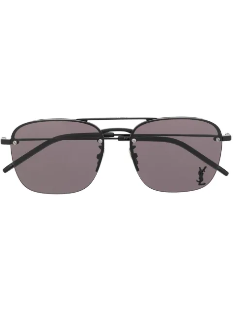 Saint Laurent Eyewear logo-plaque sunglasses Black 736463Y9902