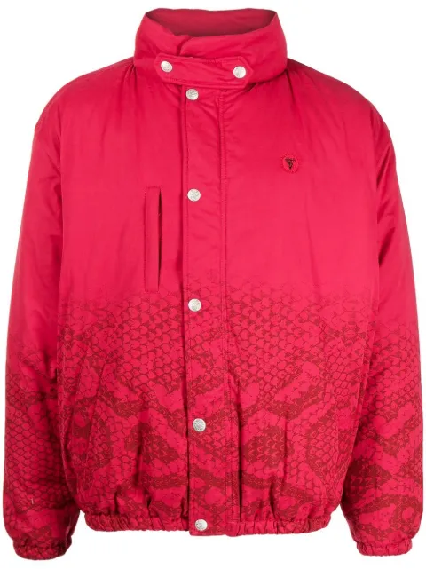 ICECREAM snakeskin-print padded jacket Pink IC22403