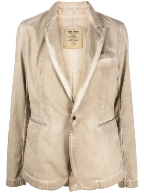 Uma Wang Jane contrast-stitch blazer Neutrals UP6032