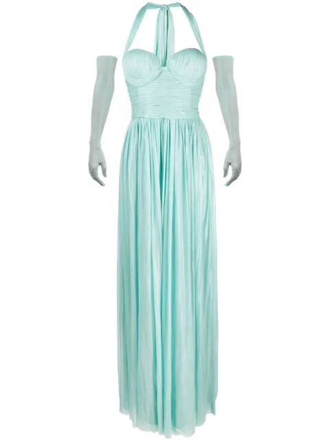 JEAN-LOUIS SABAJI sleeveless tulle maxi dress Blue 600415B