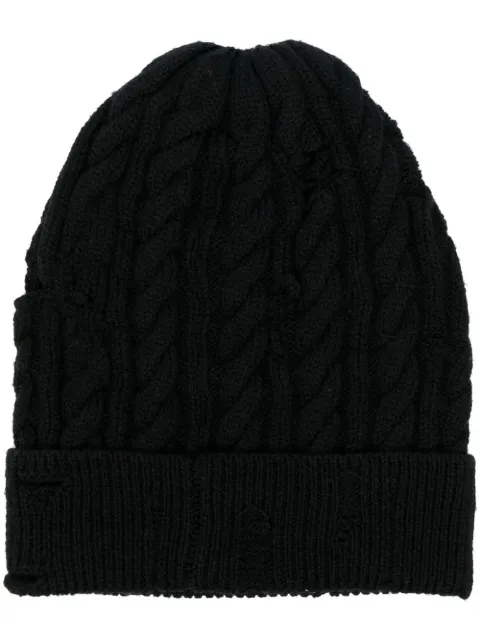 Roberto Cavalli distressed-effect beanie Black RRM653MQ001