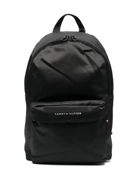 Tommy Hilfiger logo-print zipped backpack Black AM0AM10912
