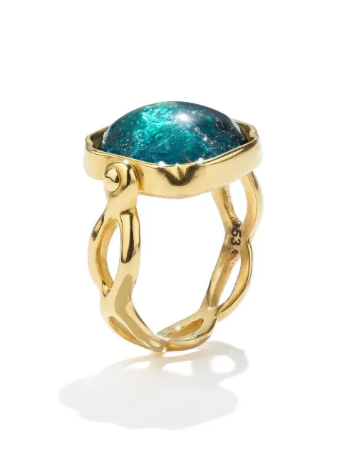 Goossens Cabochons squared ring Gold GOOH13RI03YG