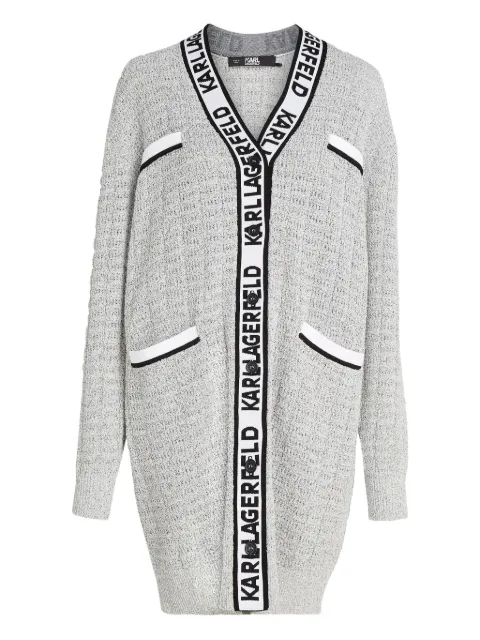 Karl Lagerfeld bouclé longline cardigan Grey 235W2006101