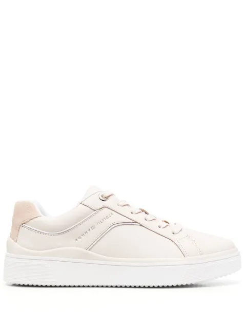 Tommy Hilfiger round-toe leather sneakers Neutrals FW0FW07122