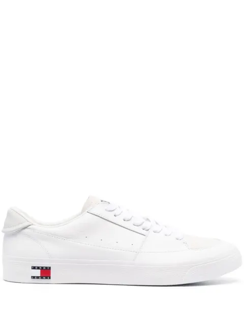 Tommy Jeans logo-detail low-top leather sneakers White EM0EM01106